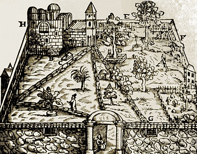 Fethiye Camii’nin İstanbul’un fethinden sonra patrikhâne olarak kullanıldığı sıradaki durumunu gösteren bir gravür (S. Schweiger, s. 118)