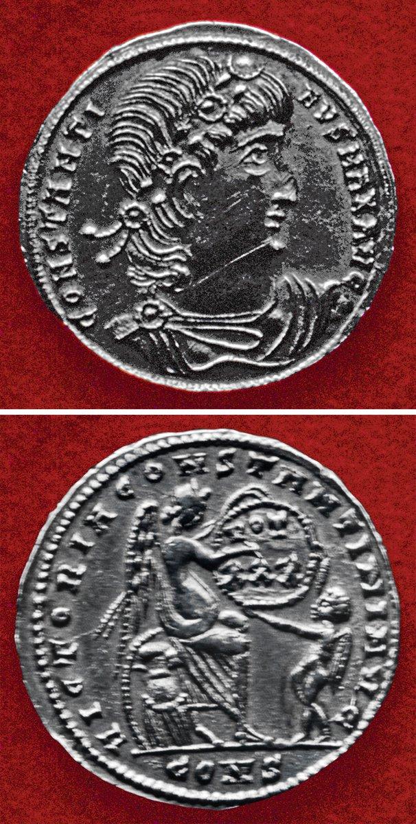 I. Konstantinos devrinde basılmış bir sikke(İstanbul Arkeoloji Müzeleri, Teşhir nr. 1006)