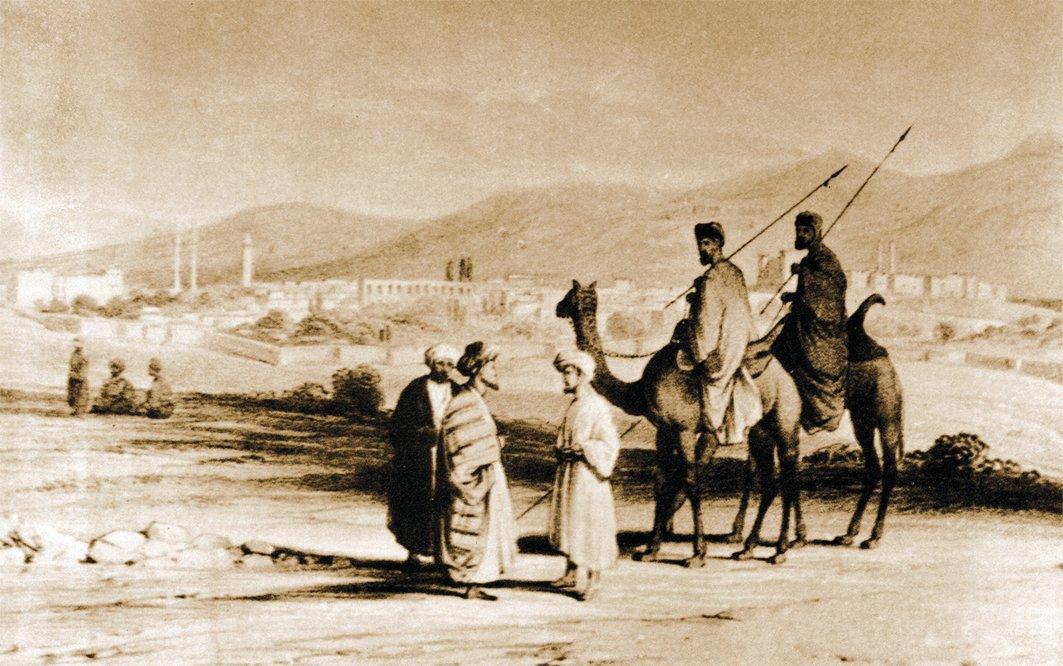 1830’lu yıllarda Urfa’yı gösteren taşbaskı gravür (Francis Rawdon Chesney, The Expedition for the Survey of the Rivers Euphrates and Tigris, London 1850, I, 114)