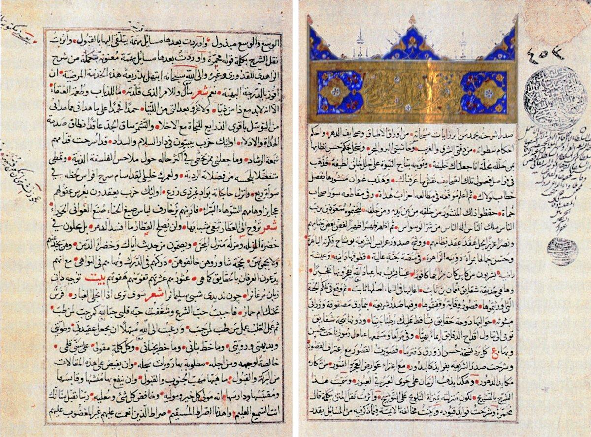 Hüsamzâde Mustafa Efendi’nin et-Teşrîḥ ʿalâŞerḥi’l-Viḳāye adlı eserinin ilk iki sayfası(Süleymaniye Ktp., Hamidiye, nr. 453)