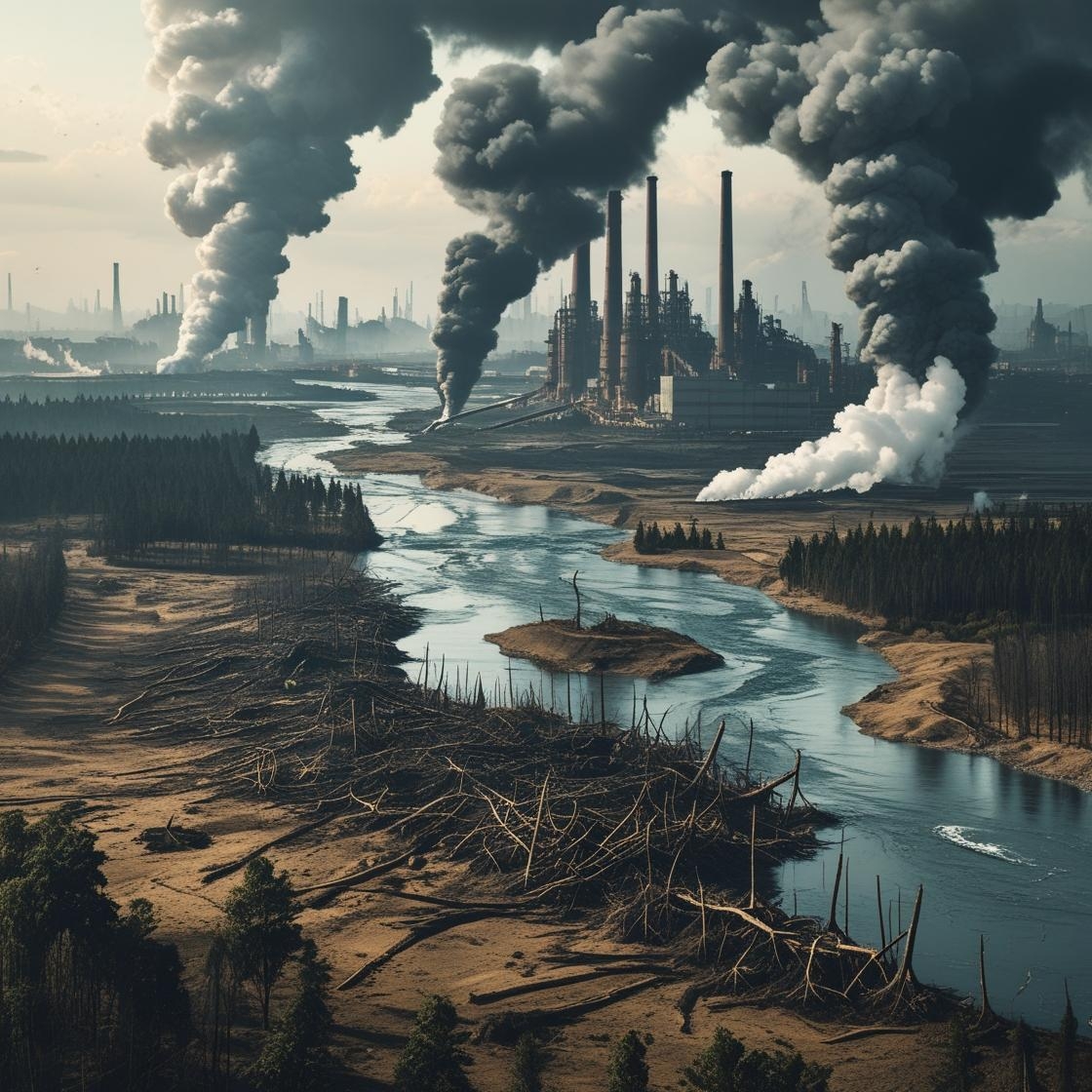 image showing ECOCİDE. deforestation, pollution, and industrial destruction. Dramatic, detailed, no text.__.jpg